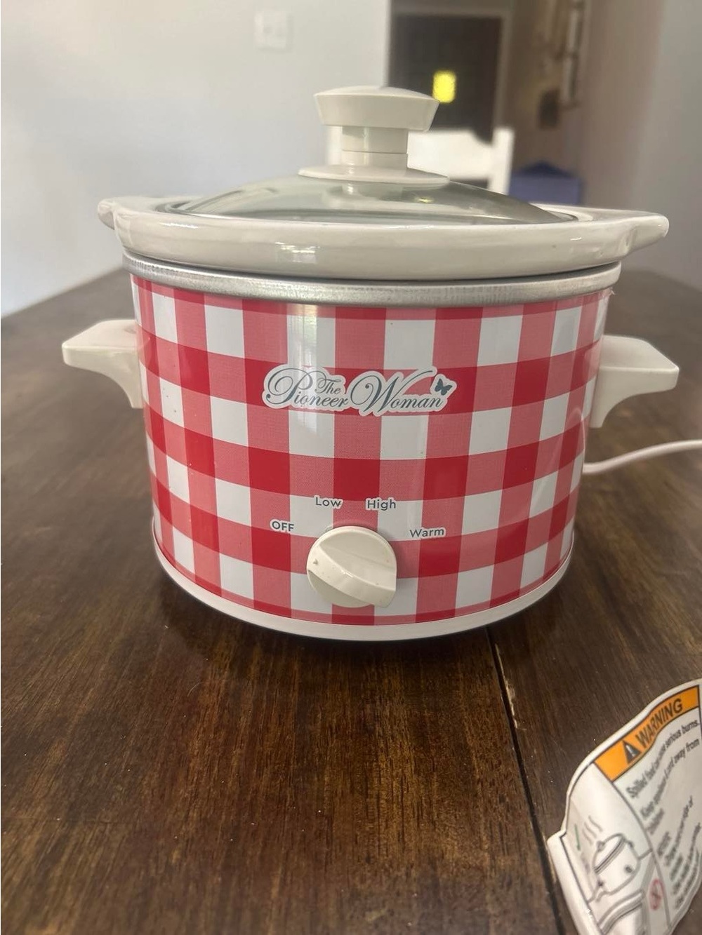 The Pioneer Woman Red and White Gingham Slow Cooker